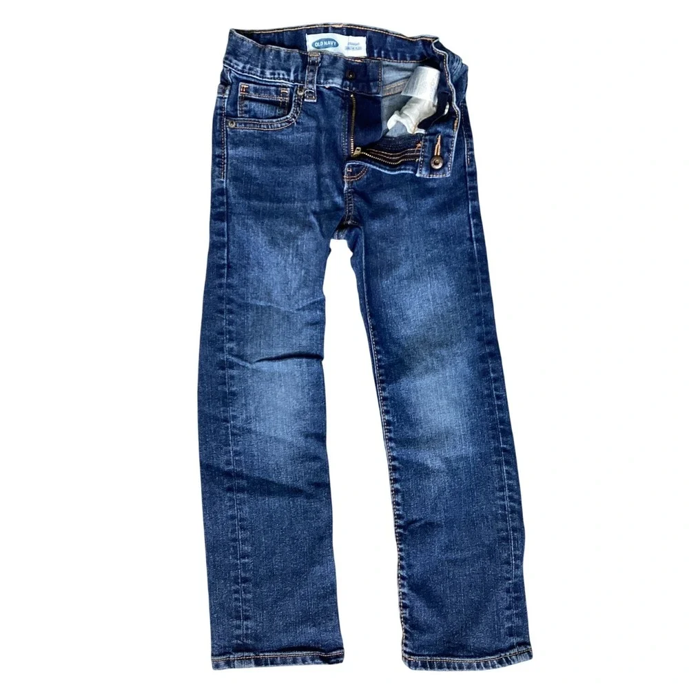 Old Navy Straight Jeans Boys 6 Slim Dark Wash Good Built-In Flex Denim